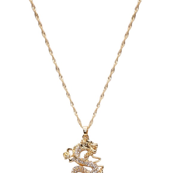 14k gold plated dragon necklace - Picture 8 of 8
